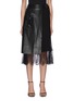 Main View - Click To Enlarge - SELF-PORTRAIT - Faux Leather Midi Wrap Skirt