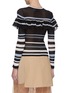 Back View - Click To Enlarge - SELF-PORTRAIT - Multi Stripe Frill Knit Top