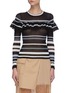 Main View - Click To Enlarge - SELF-PORTRAIT - Multi Stripe Frill Knit Top