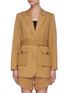 Main View - Click To Enlarge - SELF-PORTRAIT - Camel canvas belted jacket