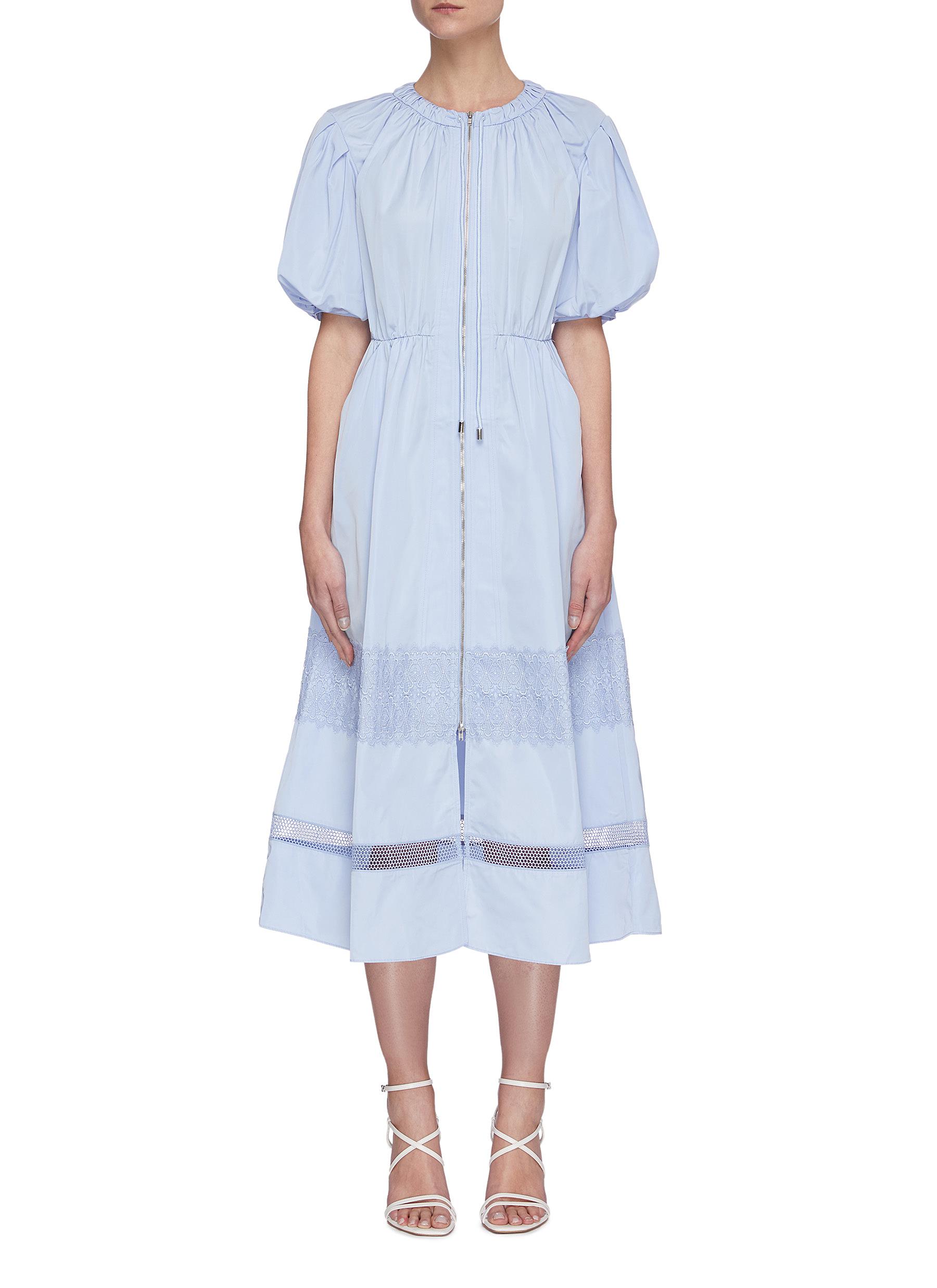 lace trim midi dress