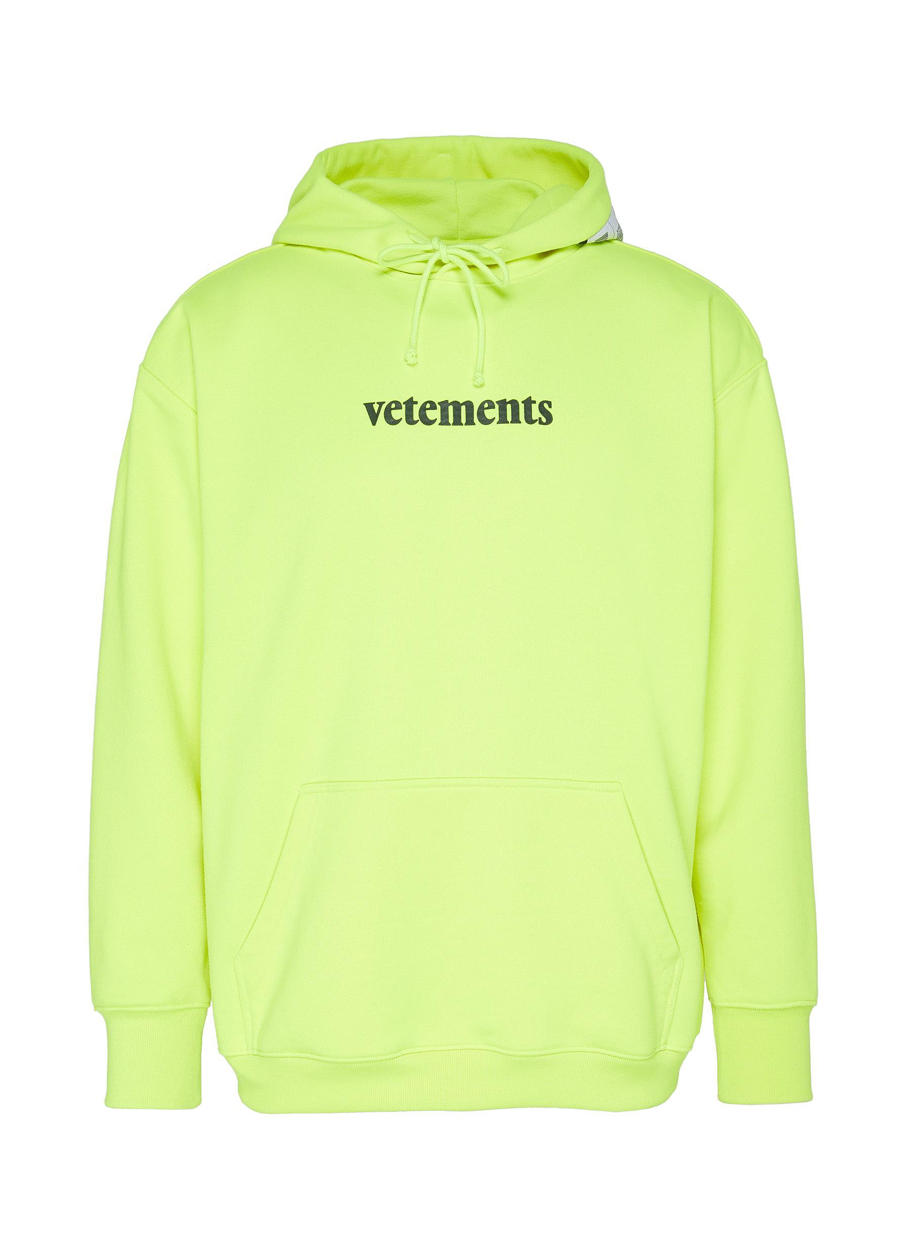 vetements green hoodie