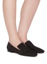 Figure View - Click To Enlarge - RODO - Square toe suede loafers