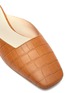 Detail View - Click To Enlarge - RODO - Croc-embossed square toe flat mules