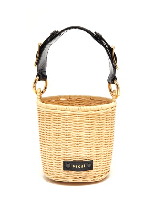 Main View - Click To Enlarge - SACAI - Micro rattan basket top handle bag