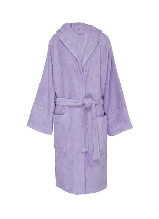 Main View - Click To Enlarge - TEKLA - Medium organic Cotton bath robe – lavender