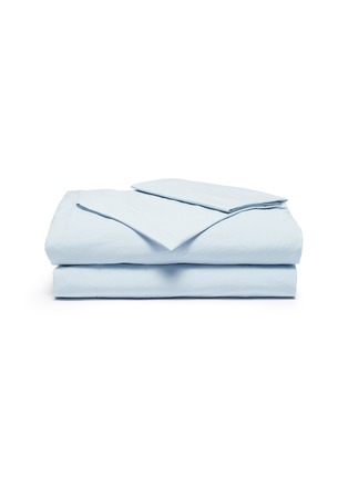 Main View - Click To Enlarge - TEKLA - Queen size organic percale duvet set – Sky Blue