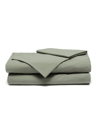 Main View - Click To Enlarge - TEKLA - Queen size organic percale duvet set – Olive Garden