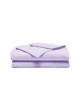 Main View - Click To Enlarge - TEKLA - Queen size organic percale duvet set – Lavender