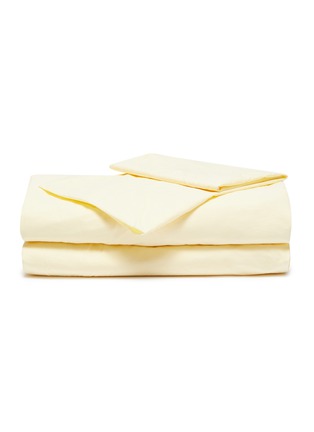 Main View - Click To Enlarge - TEKLA - Organic Cotton Percale Duvet Set — Sun Bleached Yellow