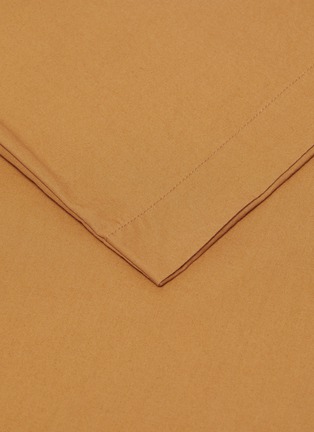 Detail View - Click To Enlarge - TEKLA - Organic Cotton Percale Duvet Set — Ocra Brown