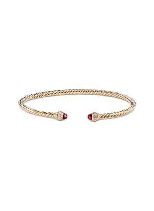 Main View - Click To Enlarge - DAVID YURMAN - 'Cable' diamond garnet 18k gold cable bracelet