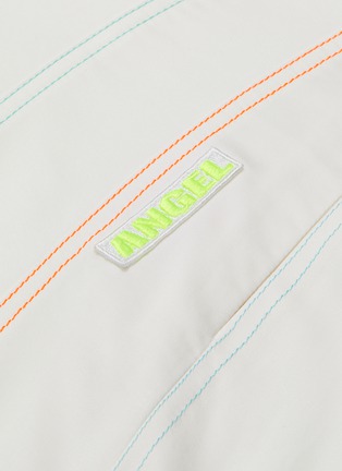 Detail View - Click To Enlarge - ANGEL CHEN - Draped Rainbow Stitch Asymmetric Hem Skirt