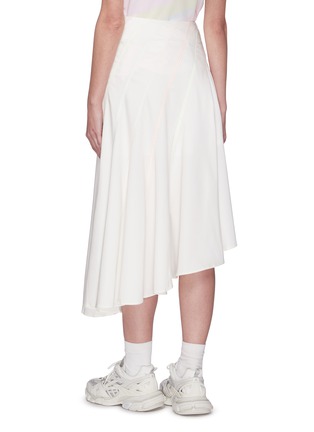 Back View - Click To Enlarge - ANGEL CHEN - Draped Rainbow Stitch Asymmetric Hem Skirt