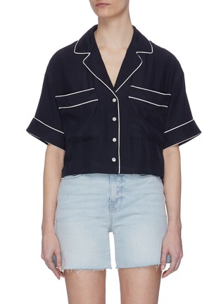 Main View - Click To Enlarge - FRAME - Contrast Rib Button Up Shirt