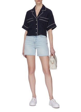 Figure View - Click To Enlarge - FRAME - Contrast Rib Button Up Shirt