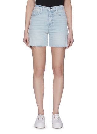 Main View - Click To Enlarge - FRAME - 'Le Tour' Raw Edge Denim Shorts