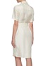 Back View - Click To Enlarge - VICTORIA, VICTORIA BECKHAM - Belted patch pockets silk twill shirt dress