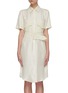 Main View - Click To Enlarge - VICTORIA, VICTORIA BECKHAM - Belted patch pockets silk twill shirt dress