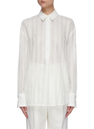 Main View - Click To Enlarge - VICTORIA, VICTORIA BECKHAM - Oversized lace stripe shirt
