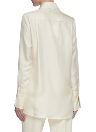 Back View - Click To Enlarge - VICTORIA, VICTORIA BECKHAM - Patch pockets silk twill shirt