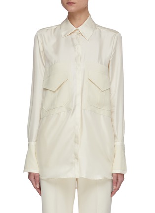 Main View - Click To Enlarge - VICTORIA, VICTORIA BECKHAM - Patch pockets silk twill shirt