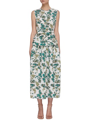Main View - Click To Enlarge - VICTORIA, VICTORIA BECKHAM - Ditsy floral print ruched front dress