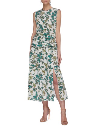 Figure View - Click To Enlarge - VICTORIA, VICTORIA BECKHAM - Ditsy floral print ruched front dress