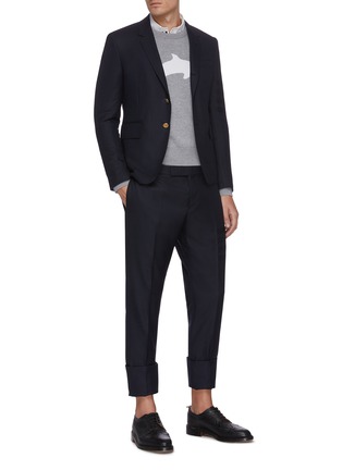 Figure View - Click To Enlarge - THOM BROWNE  - Four bar tailored twill pants