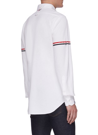 Back View - Click To Enlarge - THOM BROWNE  - Pique Stripe Armband Shirt