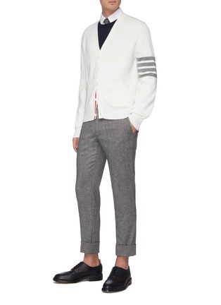 Figure View - Click To Enlarge - THOM BROWNE  - Tricolour stripe wool sweater