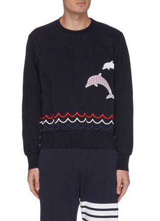 Main View - Click To Enlarge - THOM BROWNE  - Dolphin embroidered sweatshirt