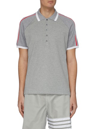 Main View - Click To Enlarge - THOM BROWNE  - Tricolour stripe polo shirt