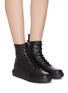 Figure View - Click To Enlarge - PEDDER RED - 'Ken' leather combat boots