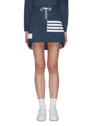 Main View - Click To Enlarge - THOM BROWNE  - Stripe sleeve Flyweight Tech pleated back mini skirt