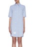 Main View - Click To Enlarge - THOM BROWNE  - Wheel print short sleeve Oxford cotton shirt dress