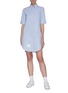 Figure View - Click To Enlarge - THOM BROWNE  - Wheel print short sleeve Oxford cotton shirt dress