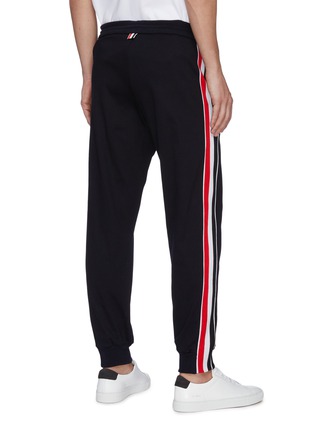 Back View - Click To Enlarge - THOM BROWNE  - Tricolour interlock stripe outseam track pants