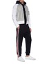 Figure View - Click To Enlarge - THOM BROWNE  - Tricolour interlock stripe outseam track pants