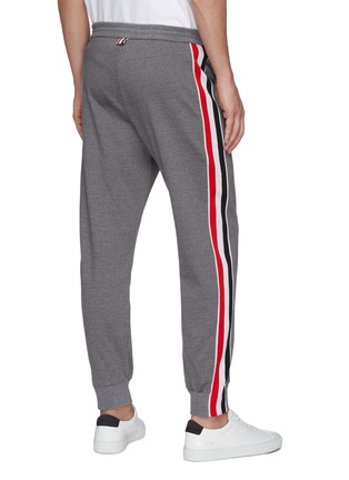 Back View - Click To Enlarge - THOM BROWNE  - Tricolour interlocking stripe outseam trackpants