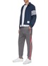 Figure View - Click To Enlarge - THOM BROWNE  - Tricolour interlocking stripe outseam trackpants