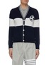 Main View - Click To Enlarge - THOM BROWNE  - Football graphic colourblock cashmere cardigan