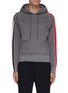Main View - Click To Enlarge - THOM BROWNE  - Tricolour interlocking stripe outseam hoodie