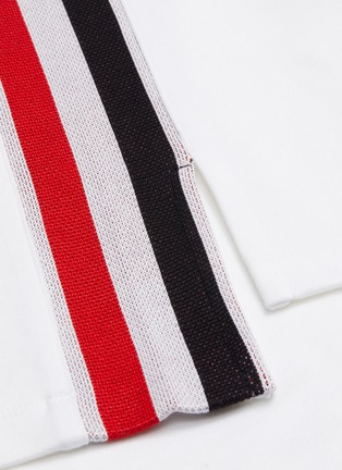  - THOM BROWNE  - Tricolour interlock stripe outseam T-shirt