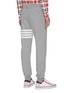 Back View - Click To Enlarge - THOM BROWNE  - Four bar slogan patch sweatpants