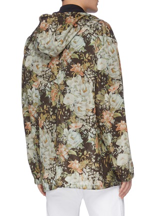 Back View - Click To Enlarge - DRIES VAN NOTEN - Hooded floral print parka