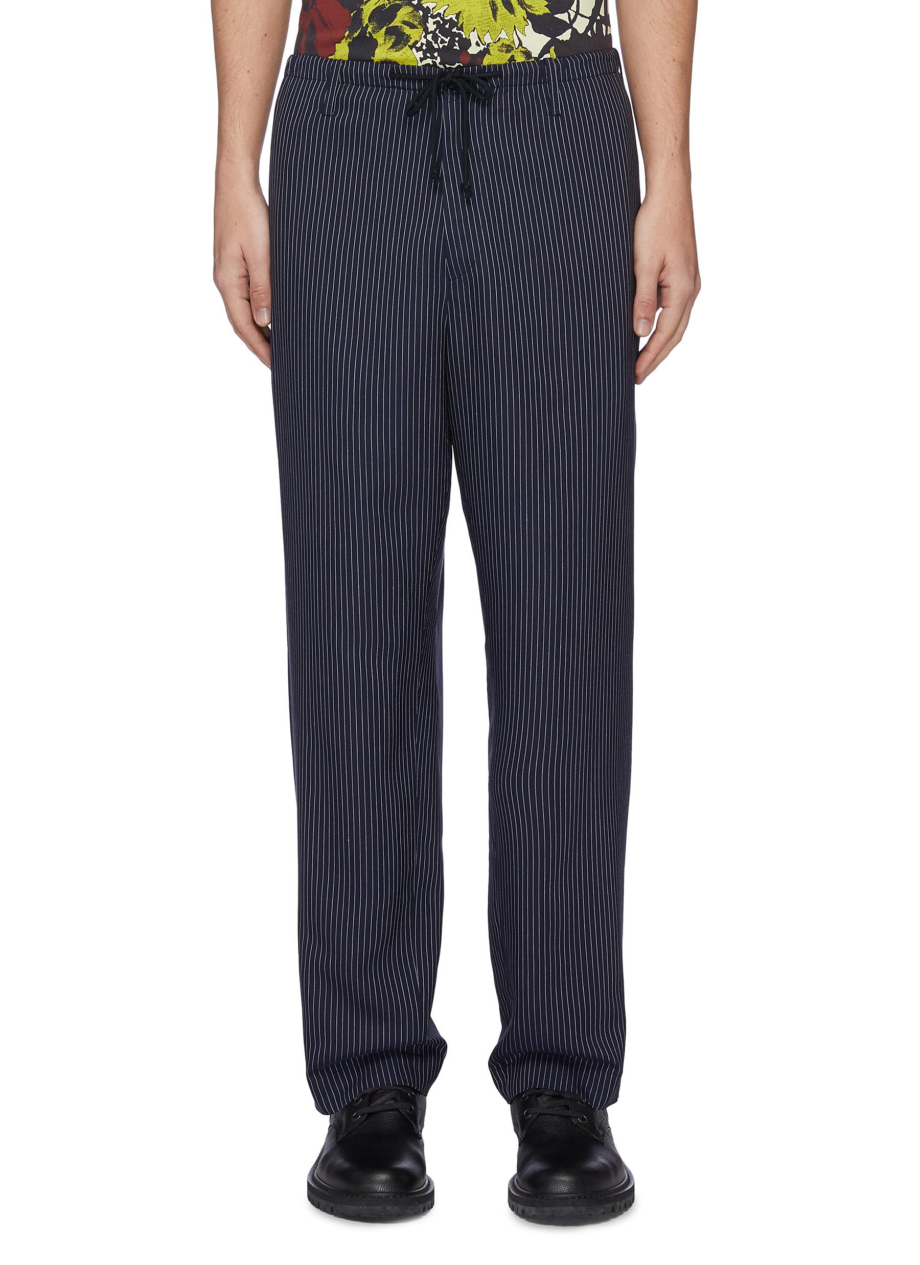 pinstripe drawstring pants