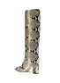  - PARIS TEXAS - SNAKE EMBOSSED LEATHER KNEE HIGH BOOTS