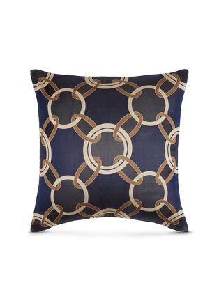 Main View - Click To Enlarge - FRETTE - Chains Cushion – Navy/Savage