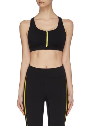 Main View - Click To Enlarge - PARTICLE FEVER - Quick-dry Contrasted Front Zip Sports Bra